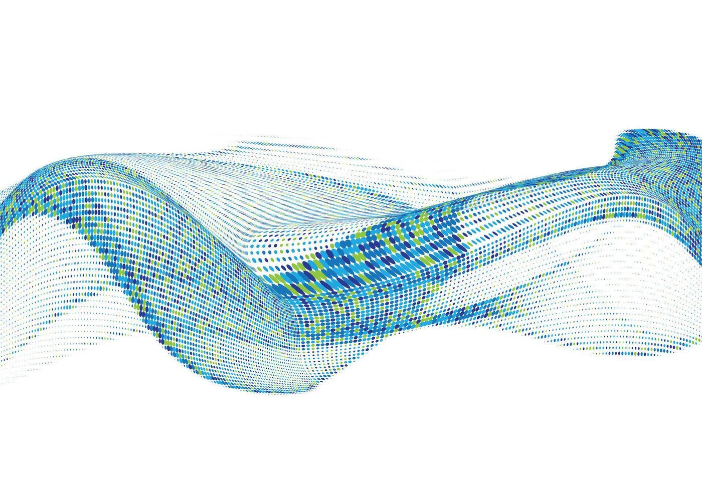 Flowing particles dots, wave pattern curve halftone shape isolated on transparent background. background concept of modern technology, science. vector