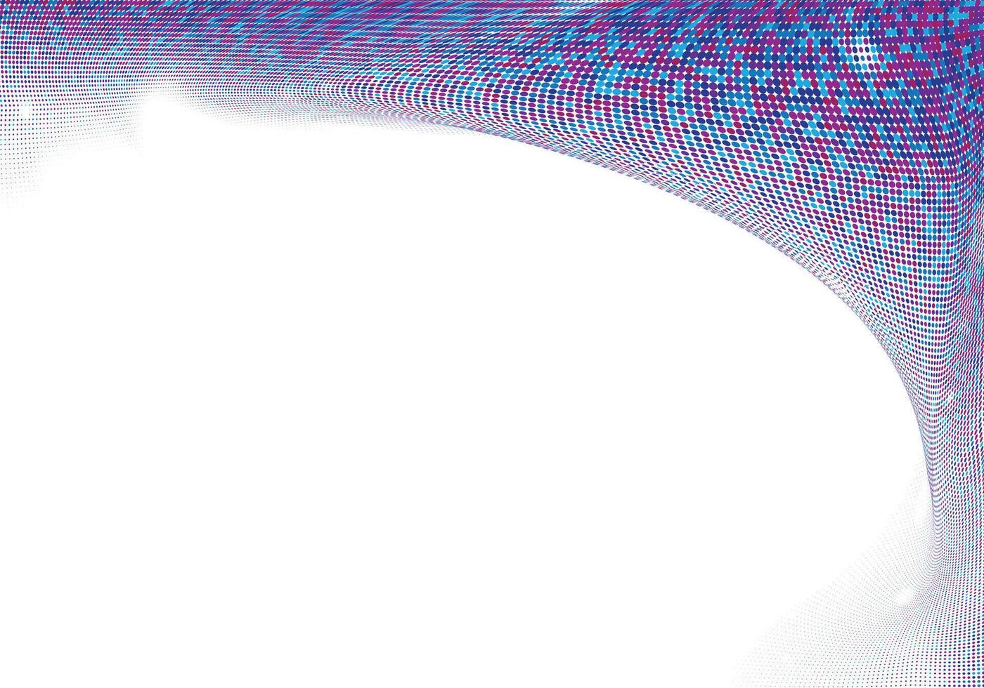 Flowing particles dots, wave pattern curve halftone shape isolated on transparent background. background concept of modern technology, science. vector