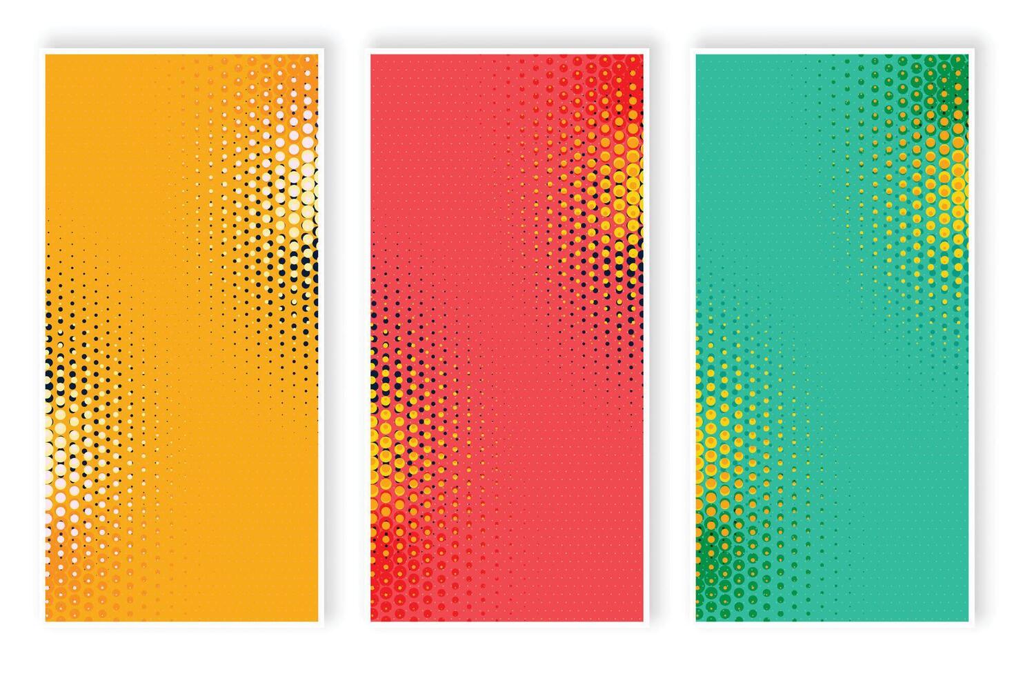 Cover set of abstract fluorescent. Vertical stripes with contrasting colors. Geometric texture, halftone pattern, satured colors. Modern design, vivid color template. vector