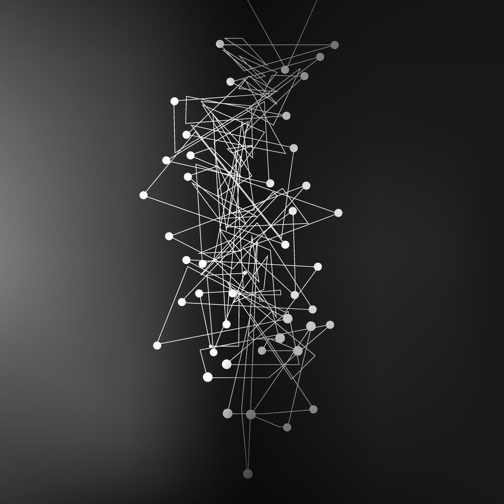 Gray and white technology background image Line design for communication connections in digital systems Hi-tech technology pattern vector