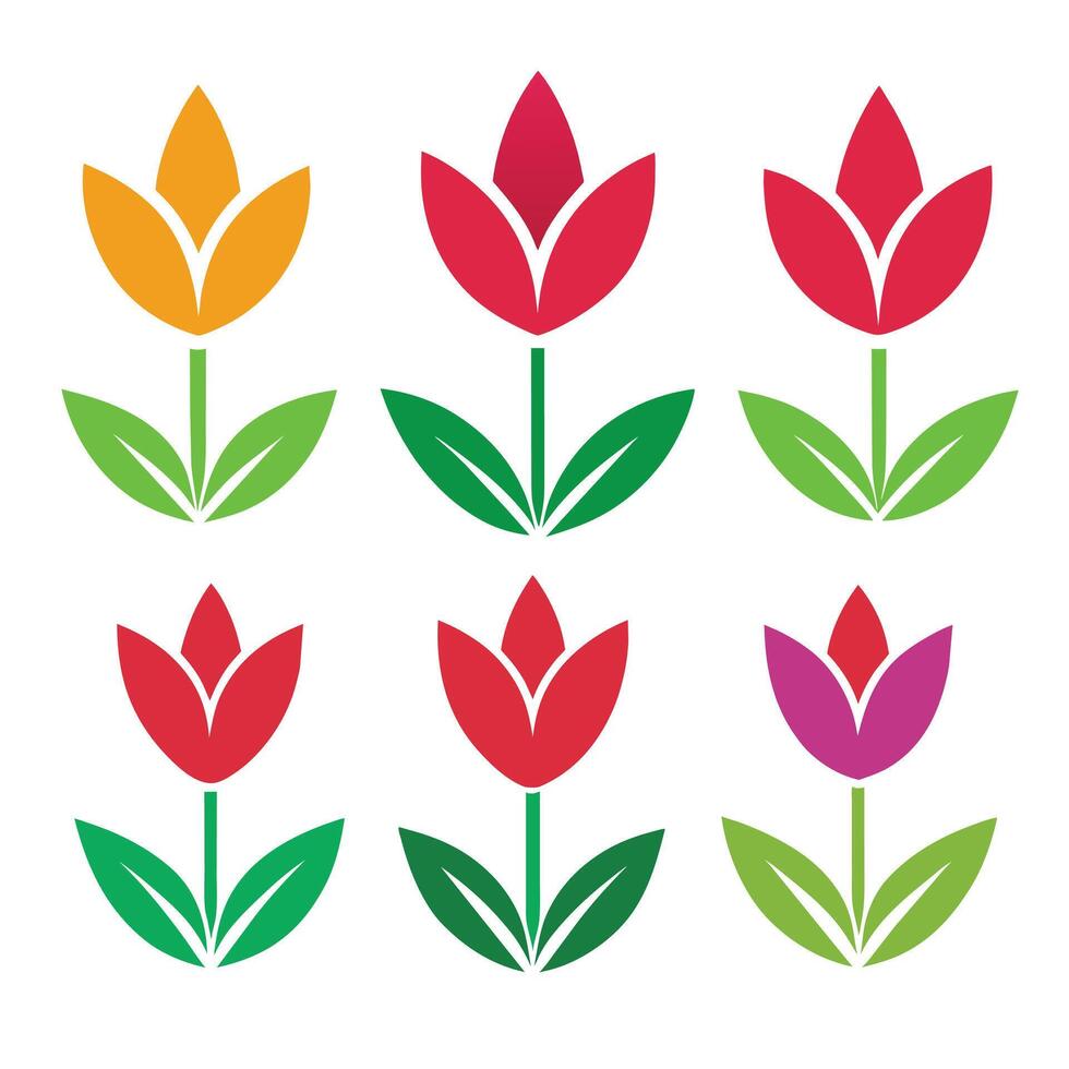 Minimalist logo tulip flower Adobe Illustrator Artwork vector