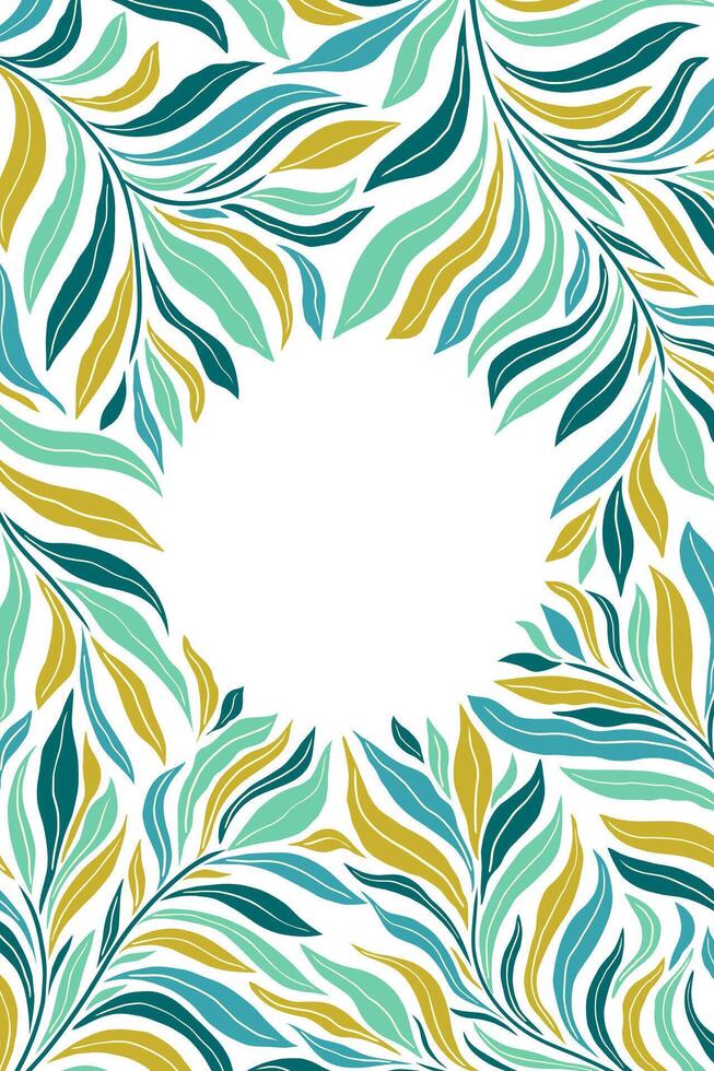 Card with leaves vector