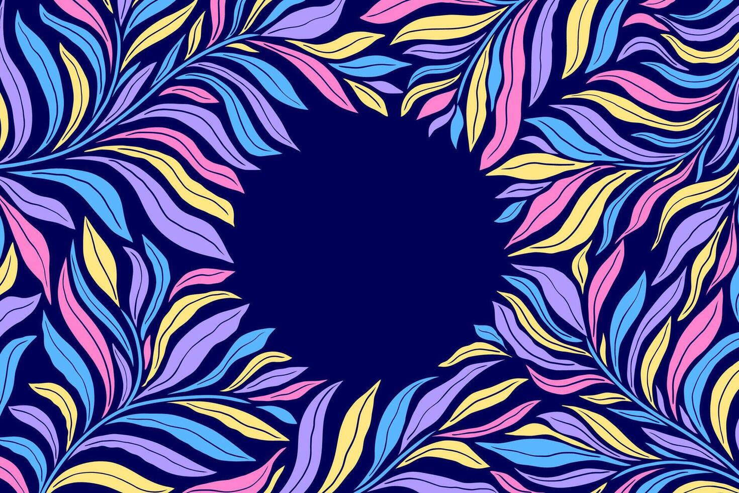 Card with leaves vector