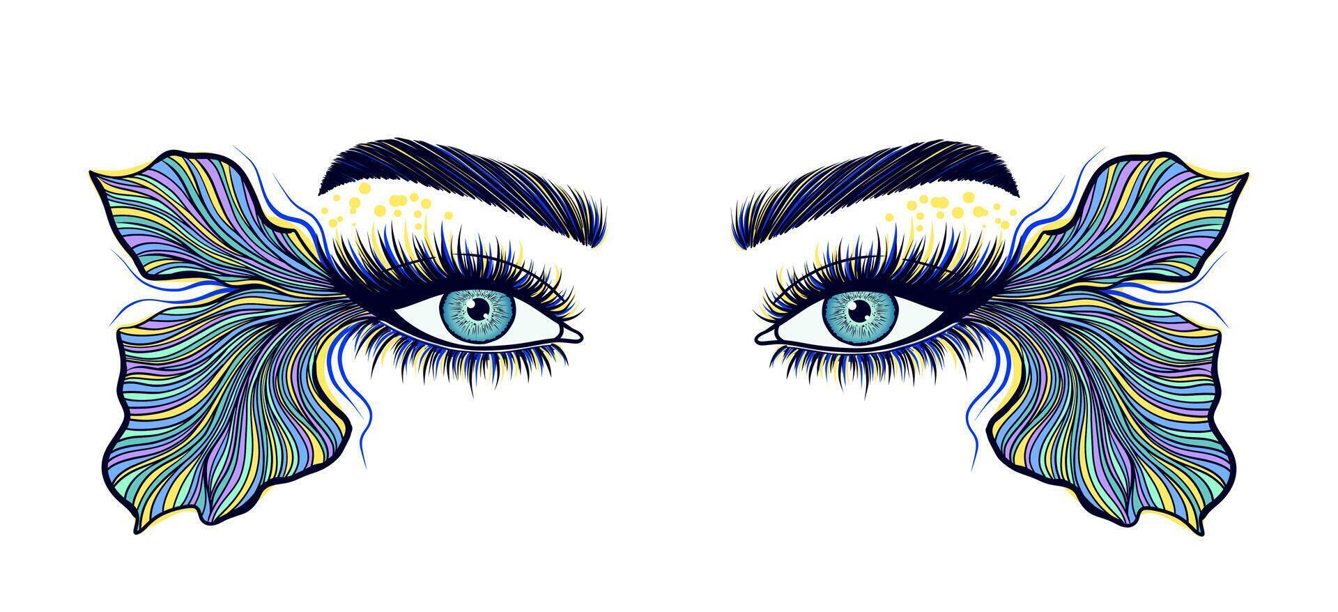 Surreal female eyes vector