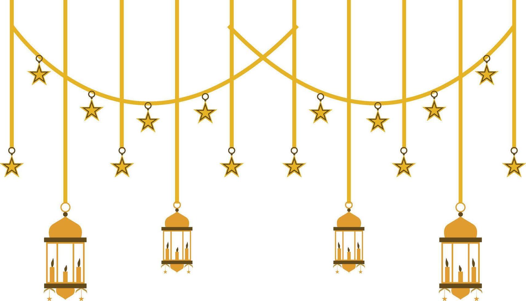 Ramadan Arabic Lantern Decoration Clipart. vector