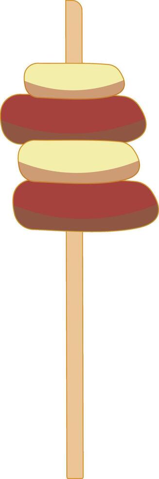 Grilled Street Food Illustration with Flat Cartoon Design and Shape. Isolated on White Background. vector