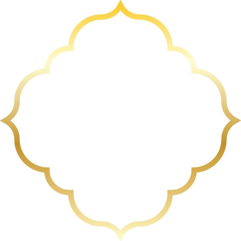 Illustration of Luxury Golden Arabic Islamic Frame. Isolated on White Background. vector
