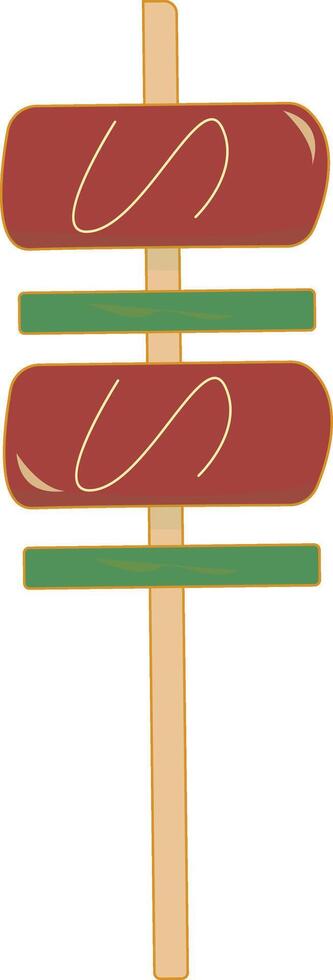 Grilled Street Food Illustration with Flat Cartoon Design and Shape. Isolated on White Background. vector