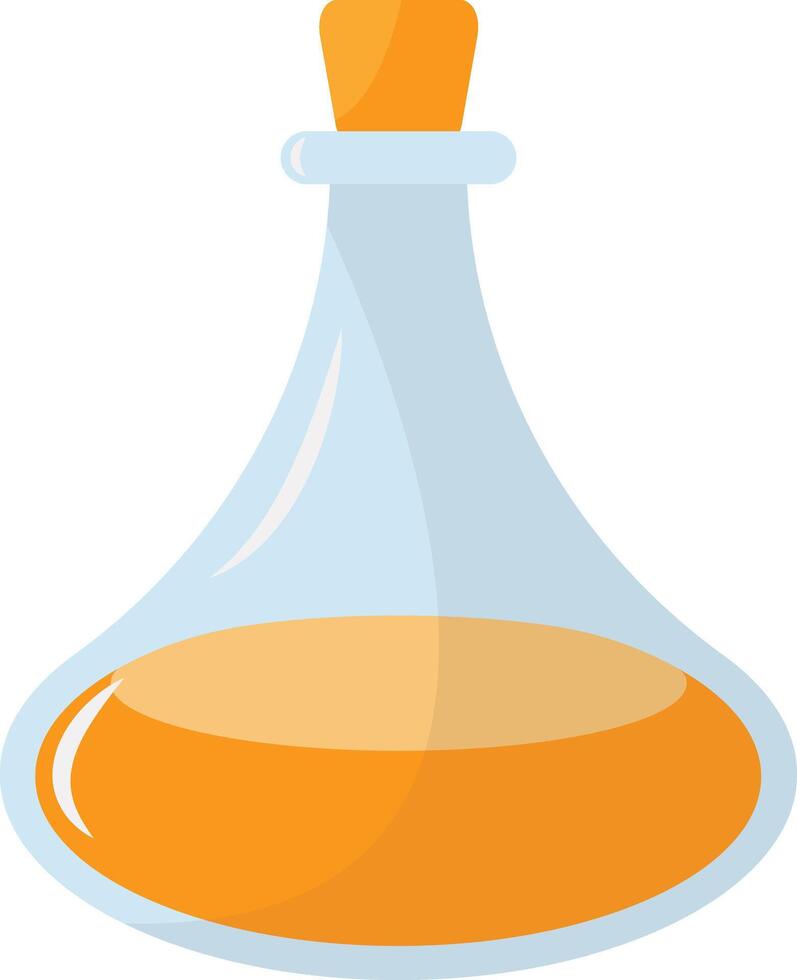 Magic Potion Bottle with Elixir. Illustration in Cartoon Design. vector