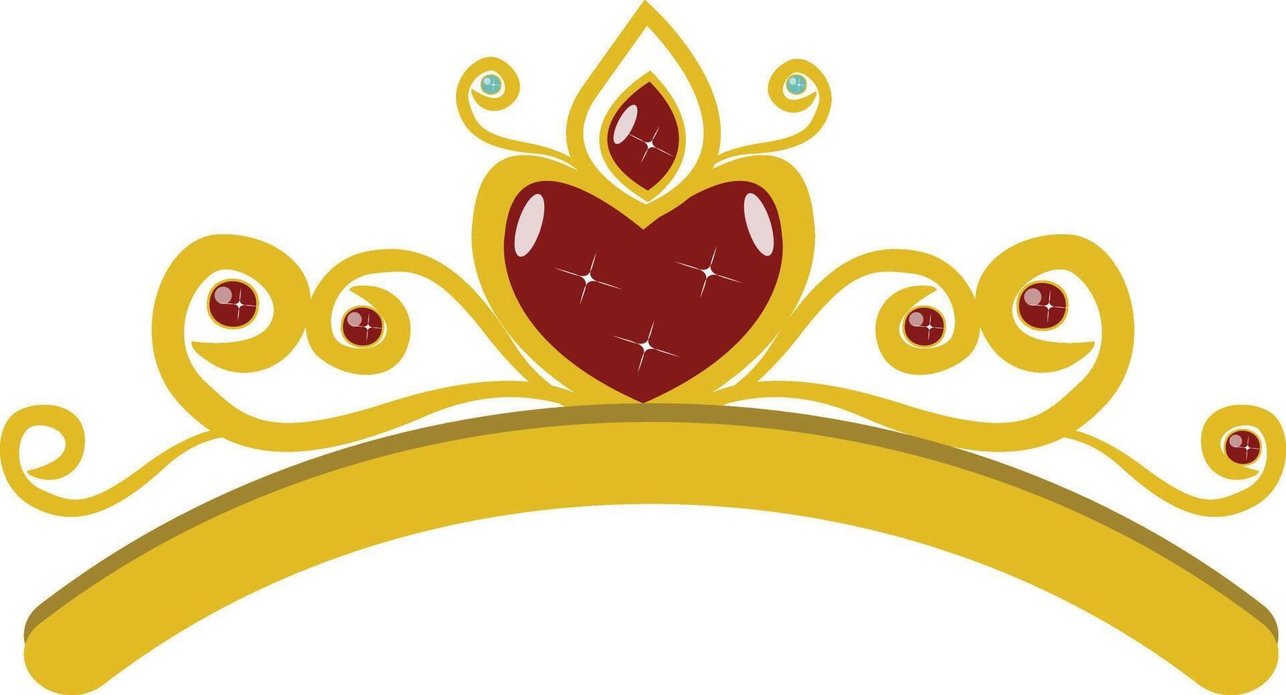 Gold Crown Icon Isolated on White Background. with Lot of Jewelry Decoration. vector
