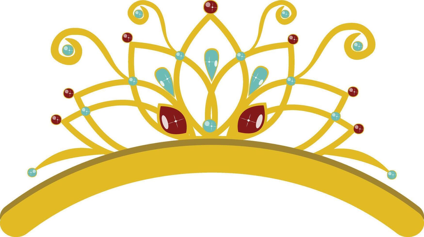 Gold Crown Icon Isolated on White Background. with Lot of Jewelry Decoration. vector
