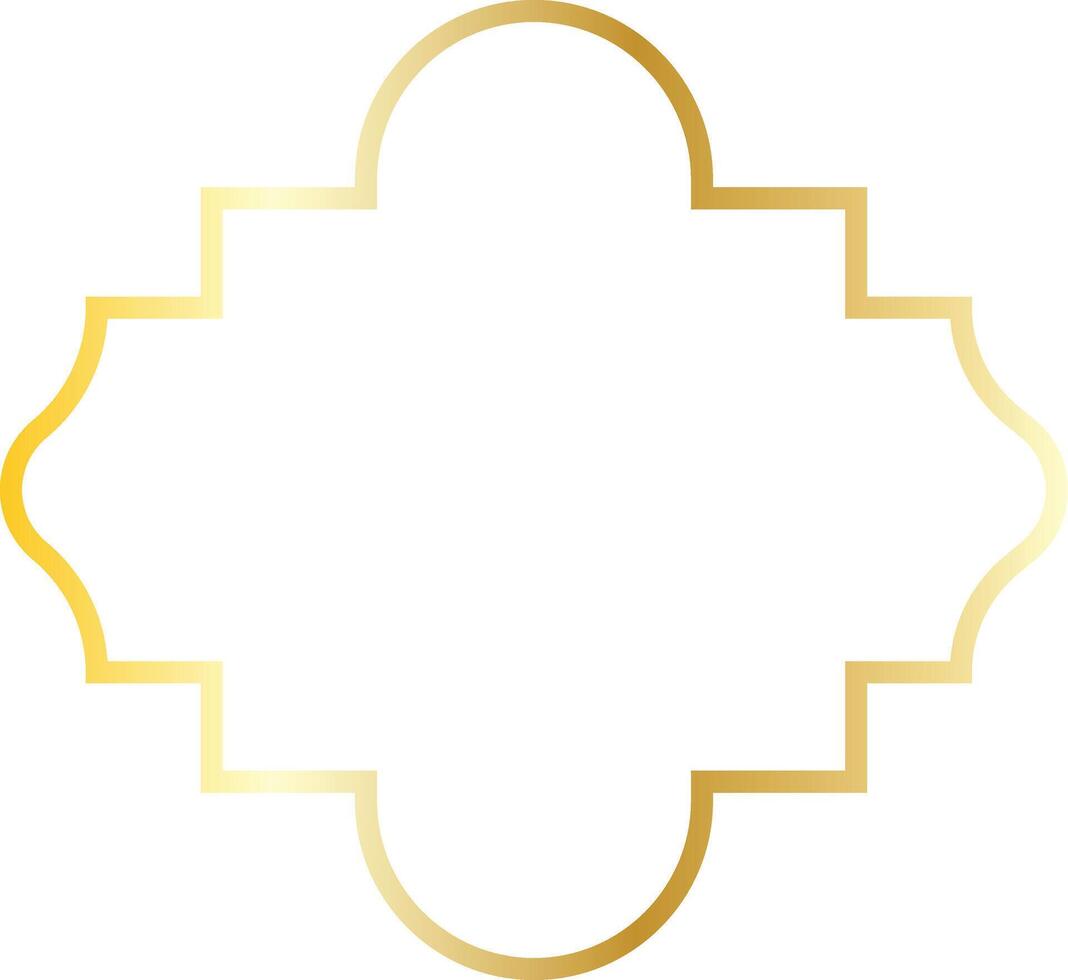 Illustration of Luxury Golden Arabic Islamic Frame. Isolated on White Background. vector