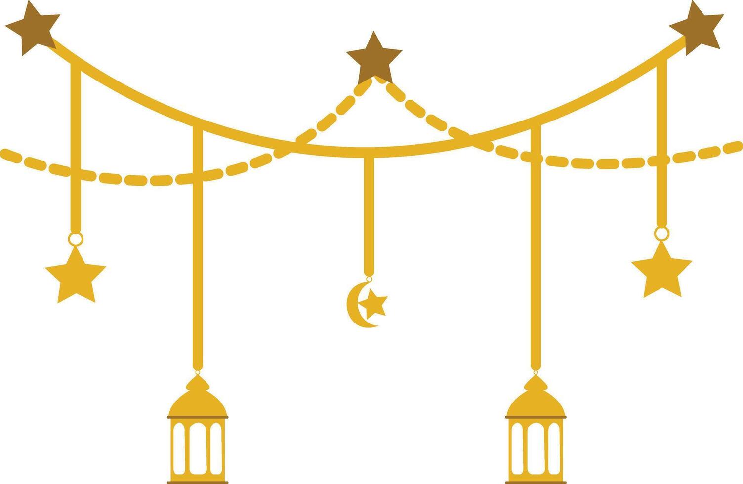 Ramadan Kareem Islamic Lantern Decoration Illustration with Flat Design Style. vector