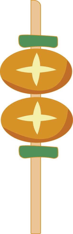 Grilled Street Food Illustration with Flat Cartoon Design and Shape. Isolated on White Background. vector