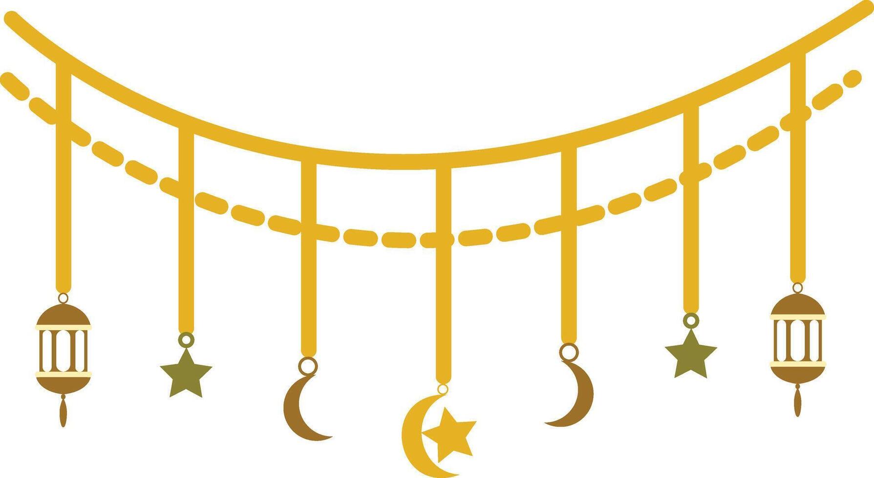 Ramadan Kareem Islamic Lantern Decoration Illustration with Flat Design Style. vector