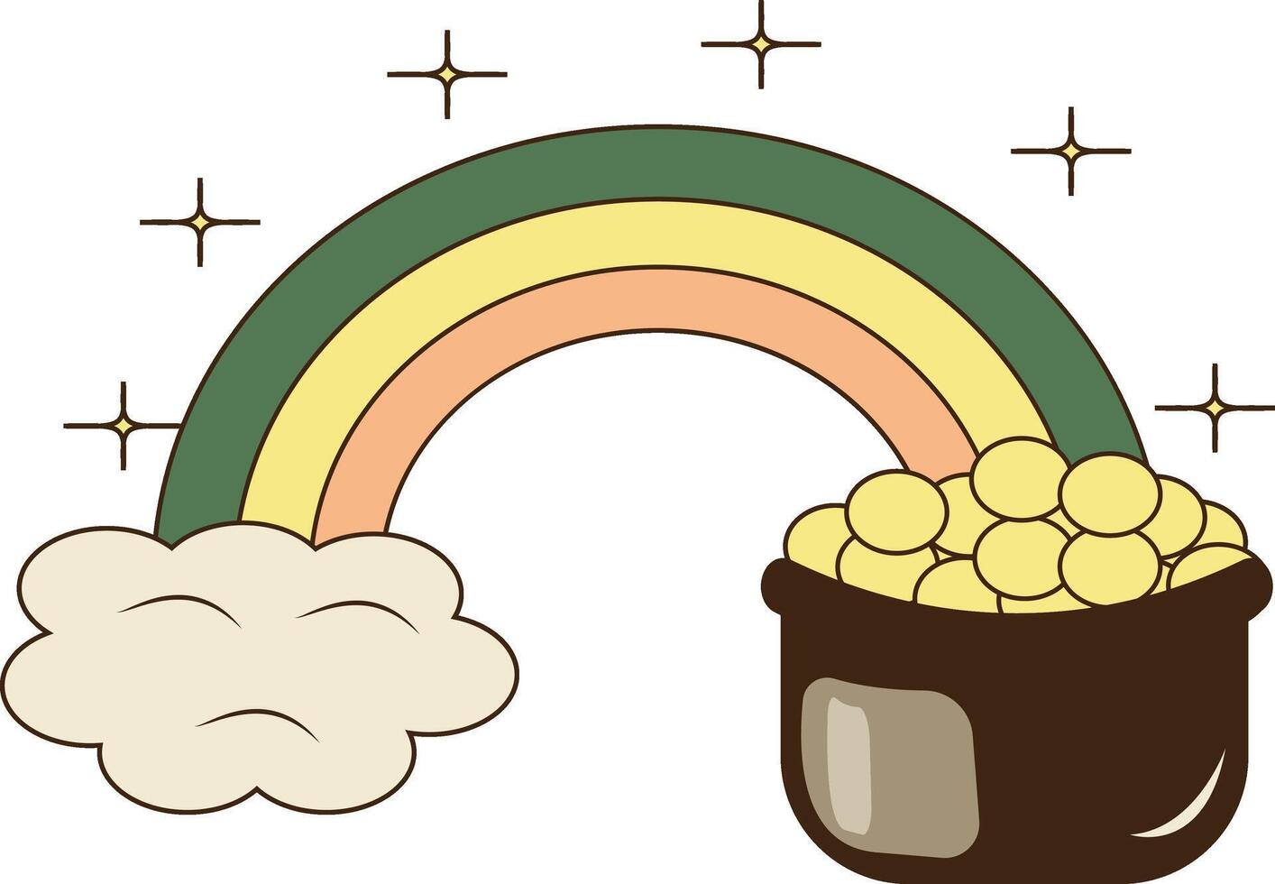 Happy St. Patrick's Day Elements on White Background. Isolated Element in Cartoon Style. vector