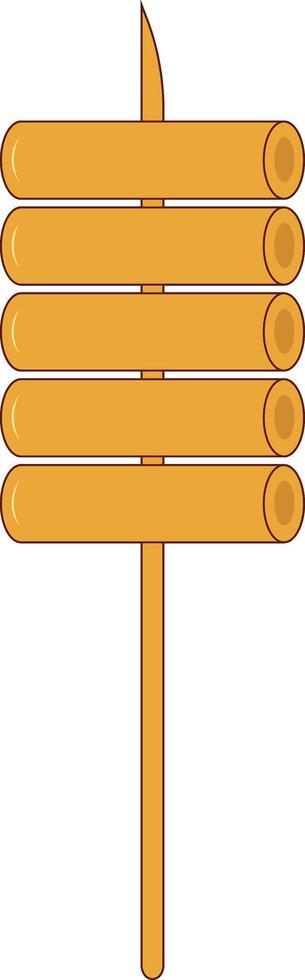 Delicious Grilled Street Food with Flat Design. Isolated on White Background. vector