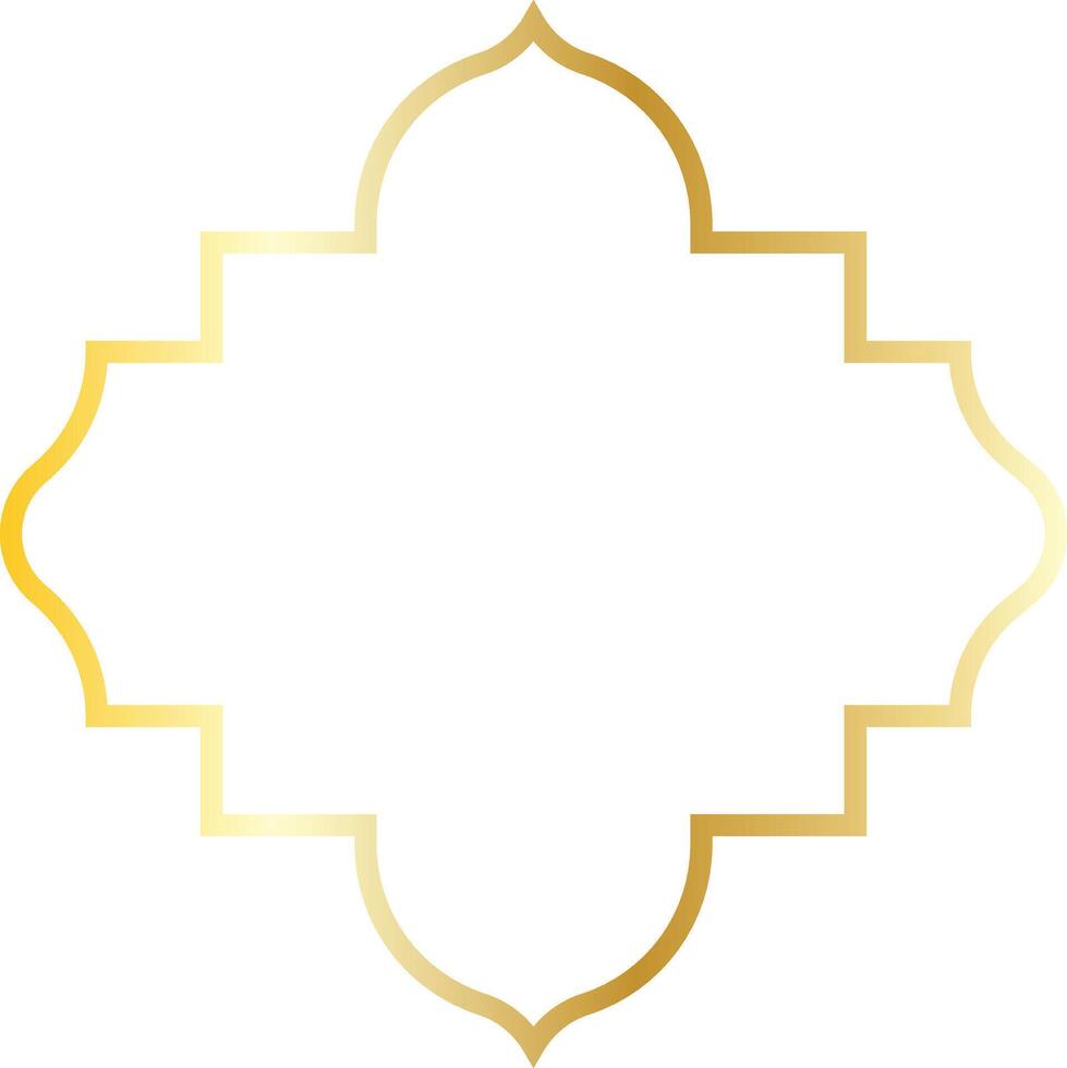 Illustration of Luxury Golden Arabic Islamic Frame. Isolated on White Background. vector