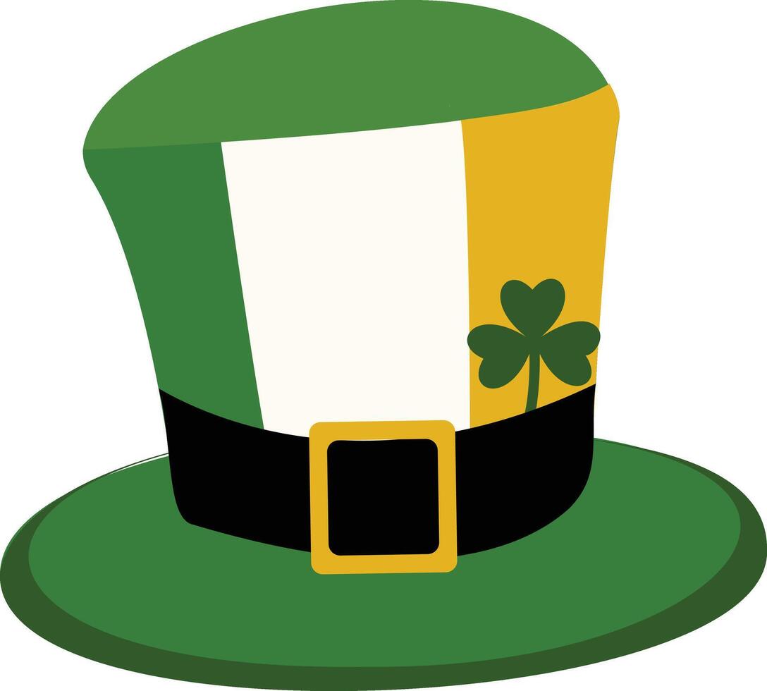 Illustration of St. Patrick's Day Hat. with Flat Cartoon Concept. Isolated on White Background. vector