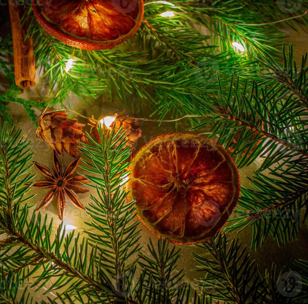 New Year and Christmas background and frame for the design of banners and postcards, as well as for any design on the theme of Christmas and New Year. photo