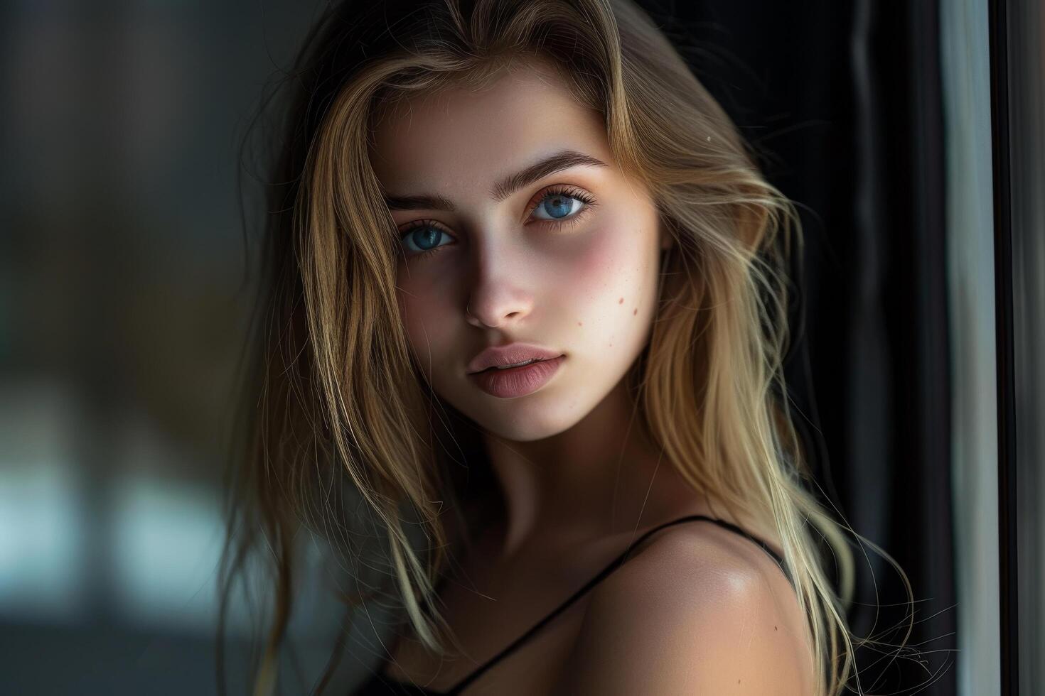 Feminine Grace. Stunning Woman Embracing Natural Beauty and Timeless Style photo