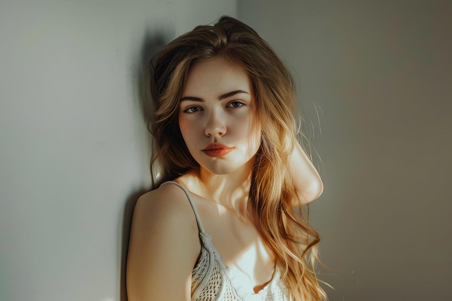 Elegant and Radiant Woman. Captivating Beauty in Graceful Poses and Stylish Fashion photo