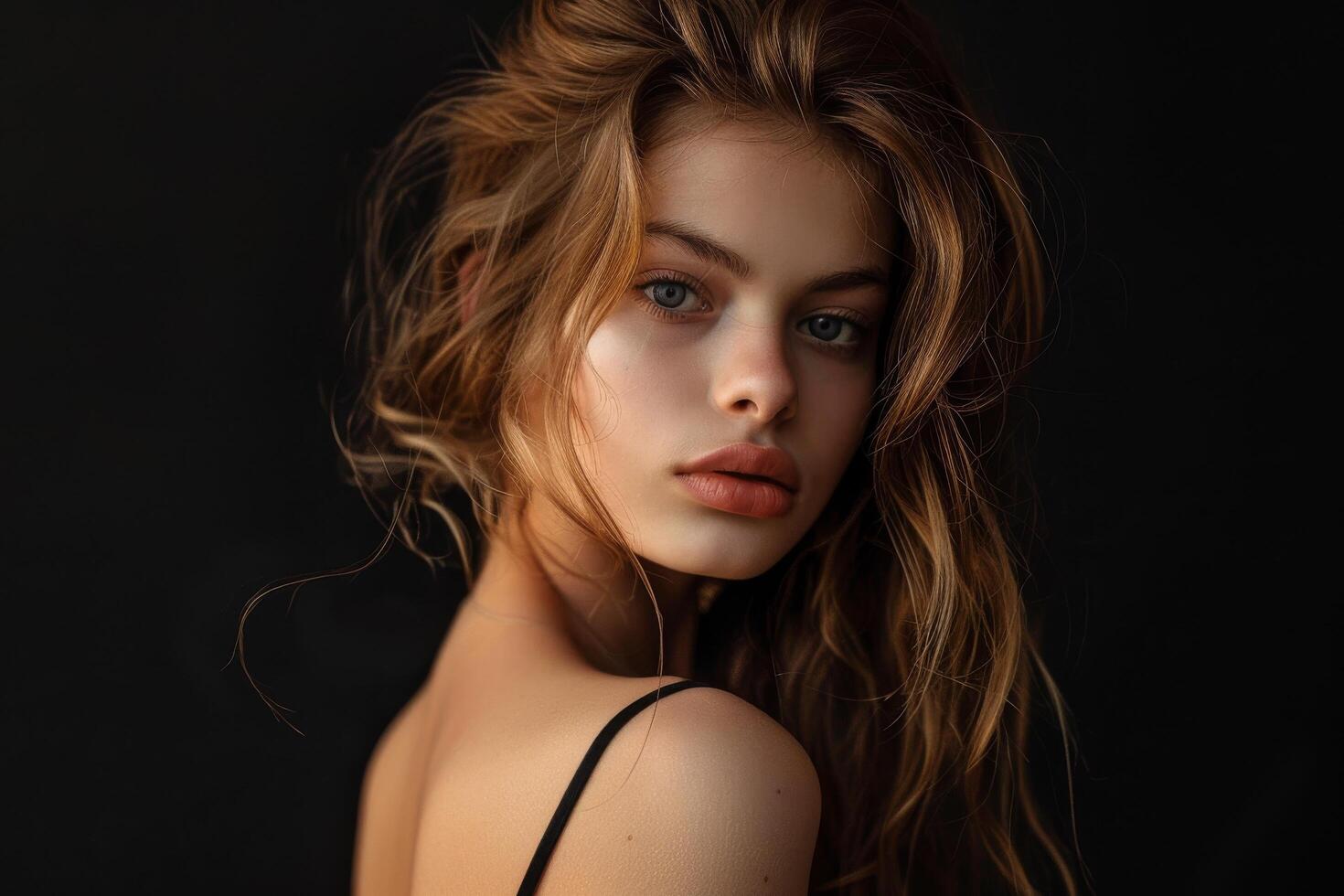 femenino gracia. maravilloso mujer abrazando natural belleza y eterno estilo foto