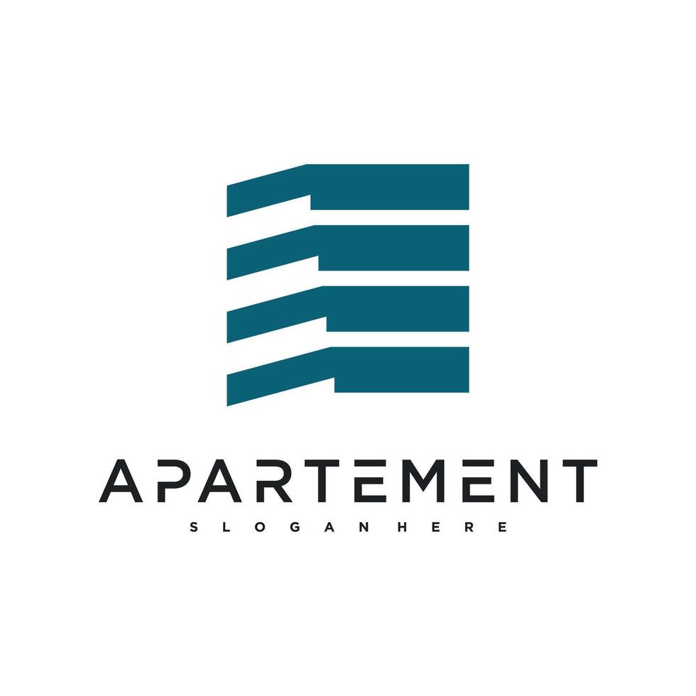 Creative concept of apartment logo design. Premium vector
