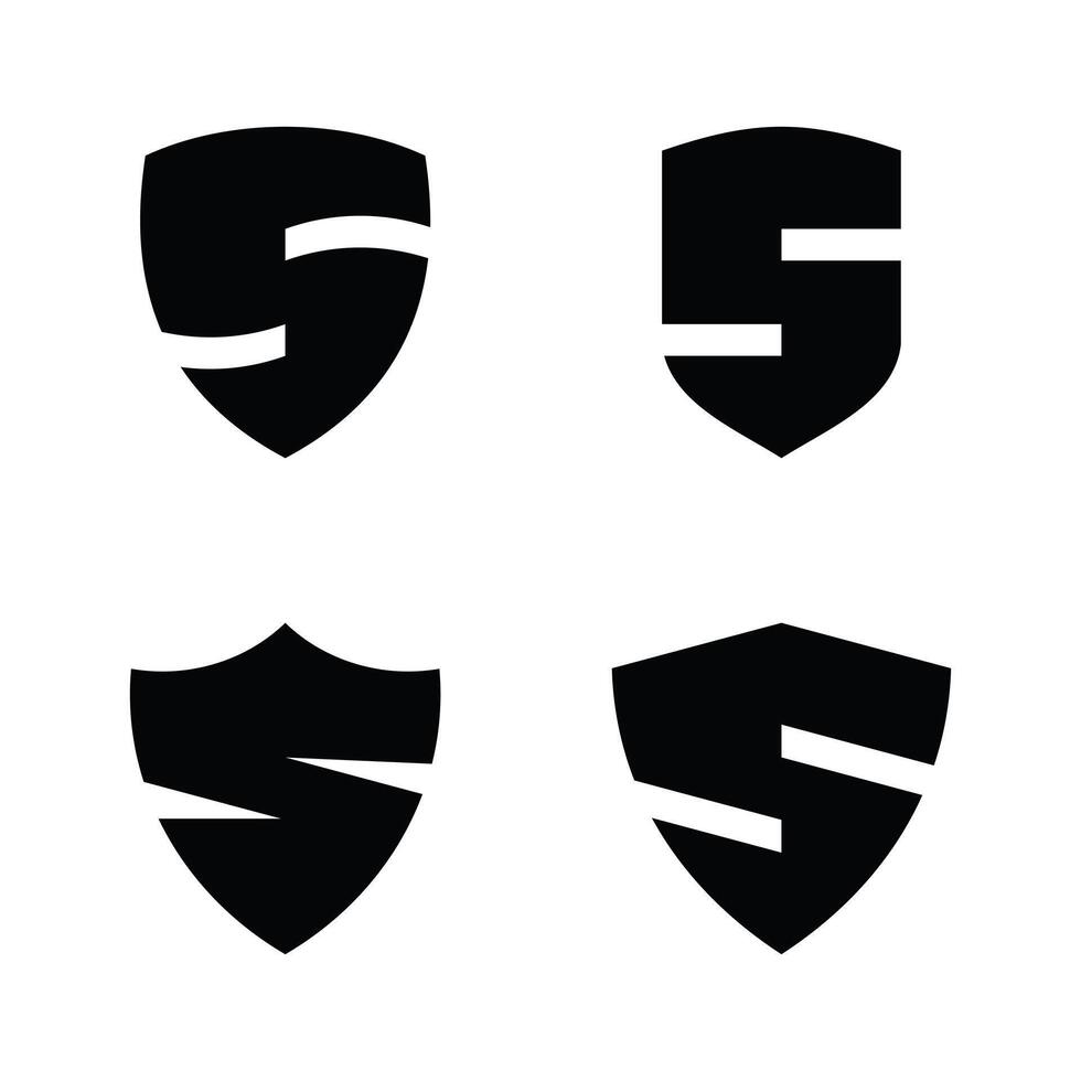 Letter s and shield logo collection. Premium vector