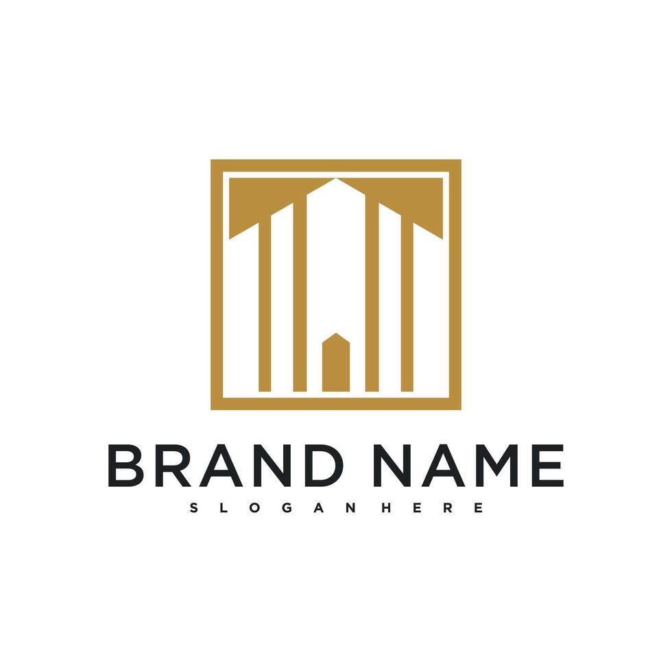 Creative concept building logo design. Premium vector