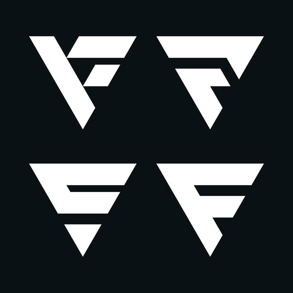 Set of abstract initial letter F logo design. Premium vector