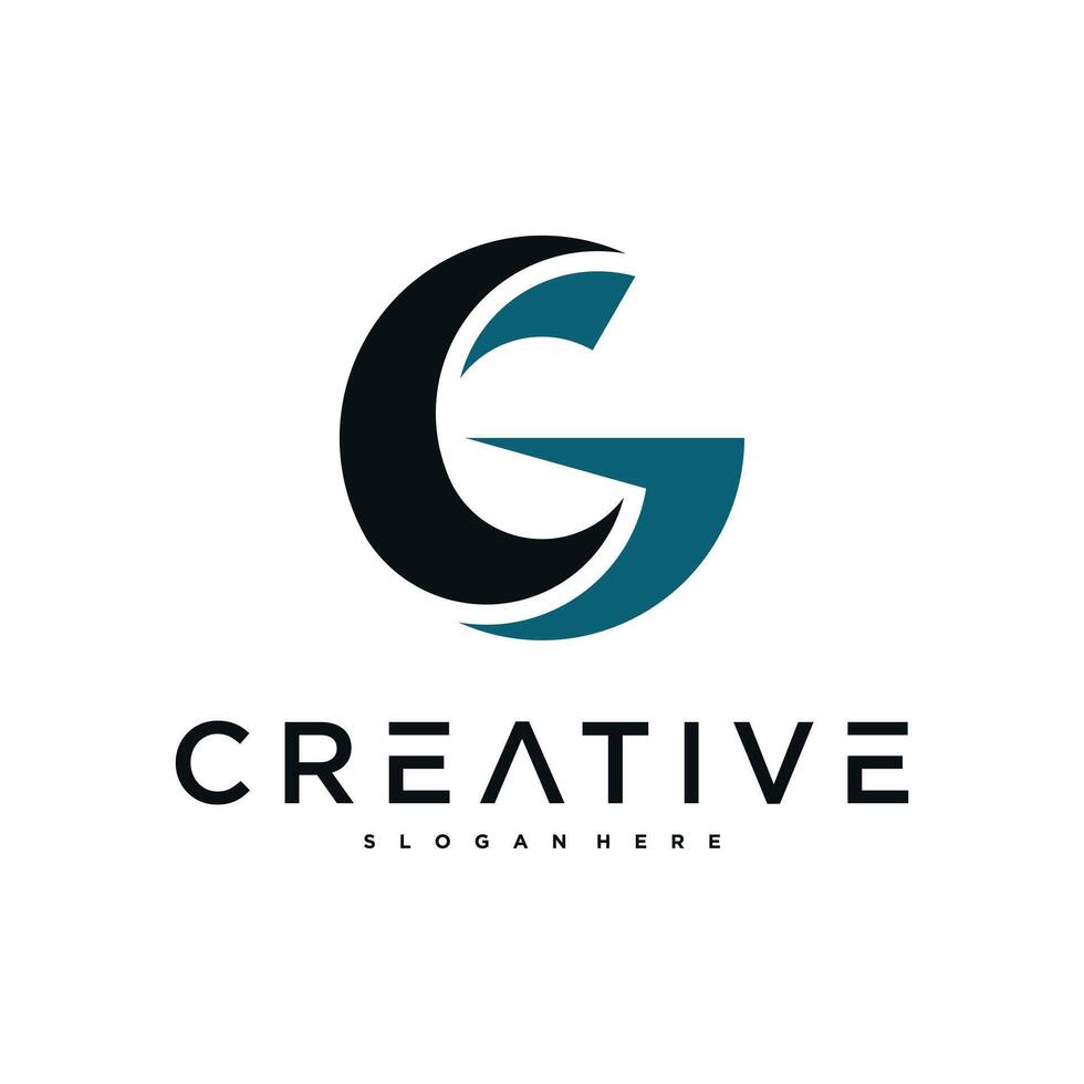 Creative abstract initial letter G logo design. Preamium vector