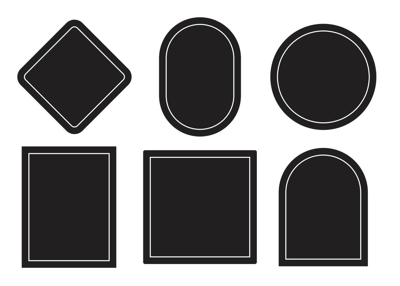 Simple and geometric frames line for element, label and illustration vector