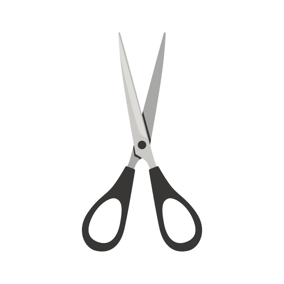 open scissor in white background icon vector