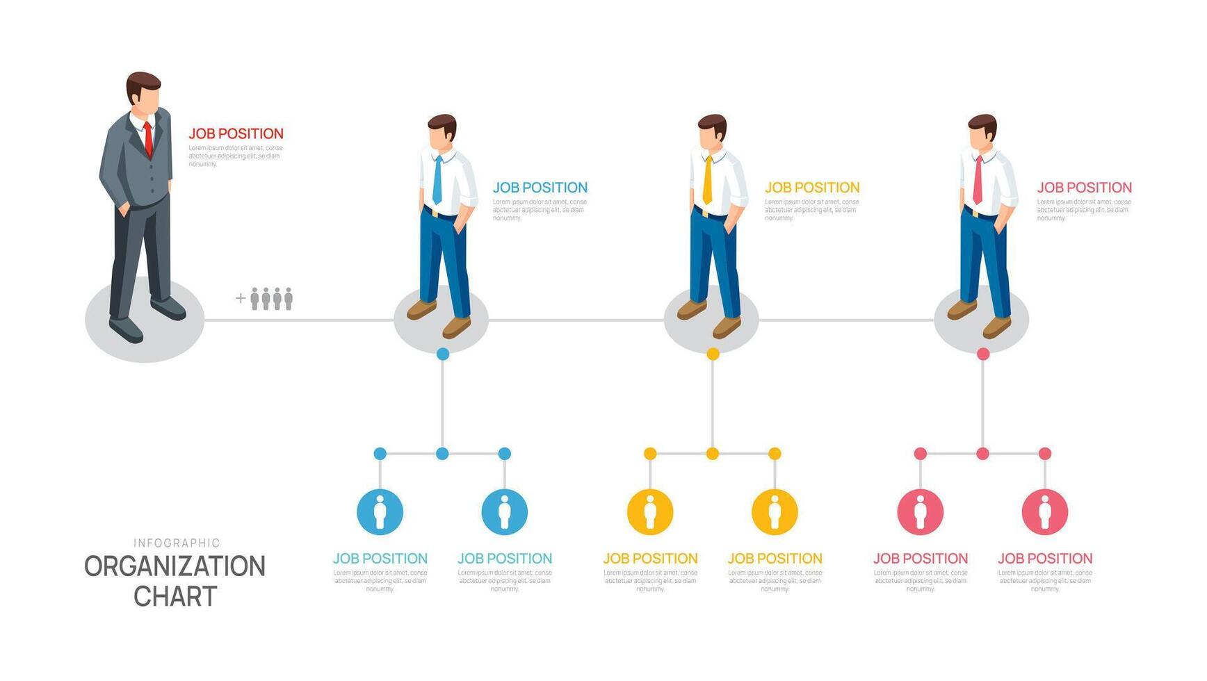 organization structure diagram Infographic template with business avatar icons. infographic for business. vector