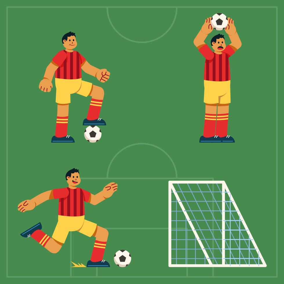 Skillful Soccer Player Character vector