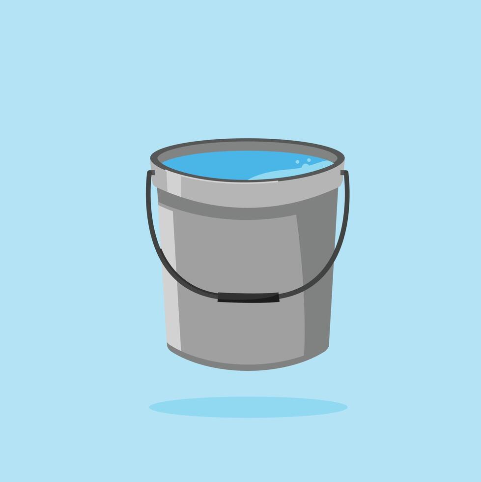 iron bucket icon filled with water. illustration of household equipment for washing. suitable for poster use and web icon vector