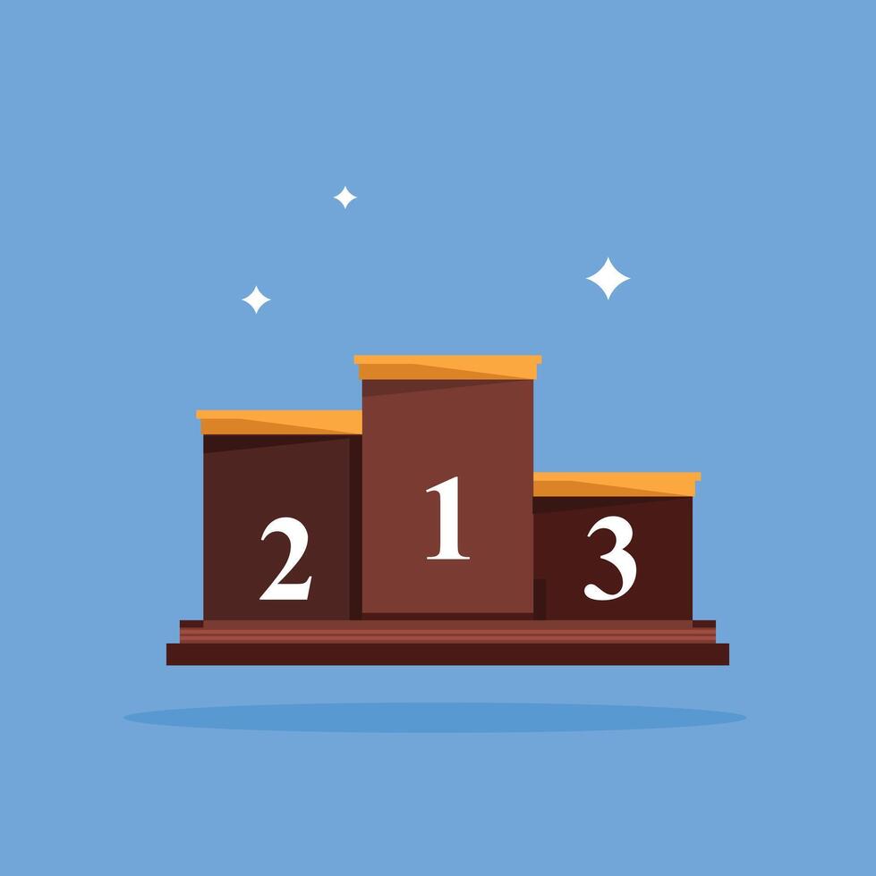 podium icon 123. Flat illustration of podium icon for championship and competition vector