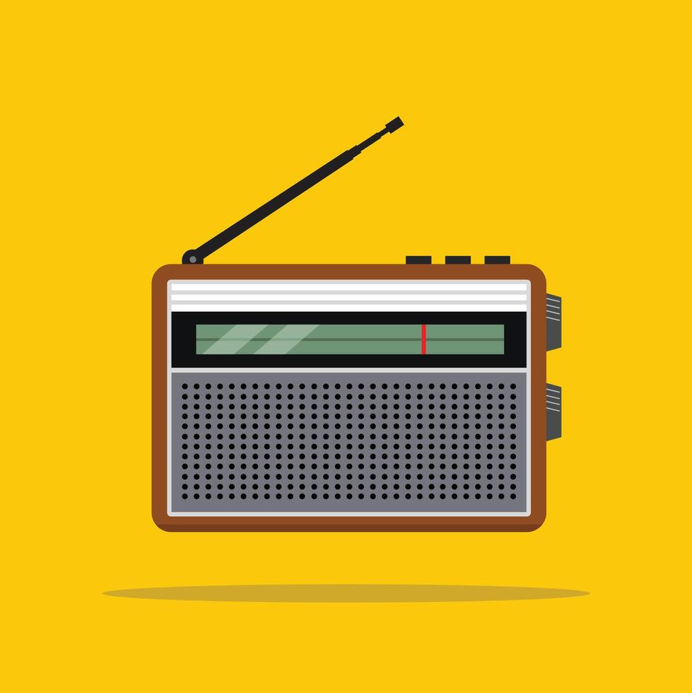 portable mini radio. illustration of electronic device for one way communication. suitable for poster and web icon use vector