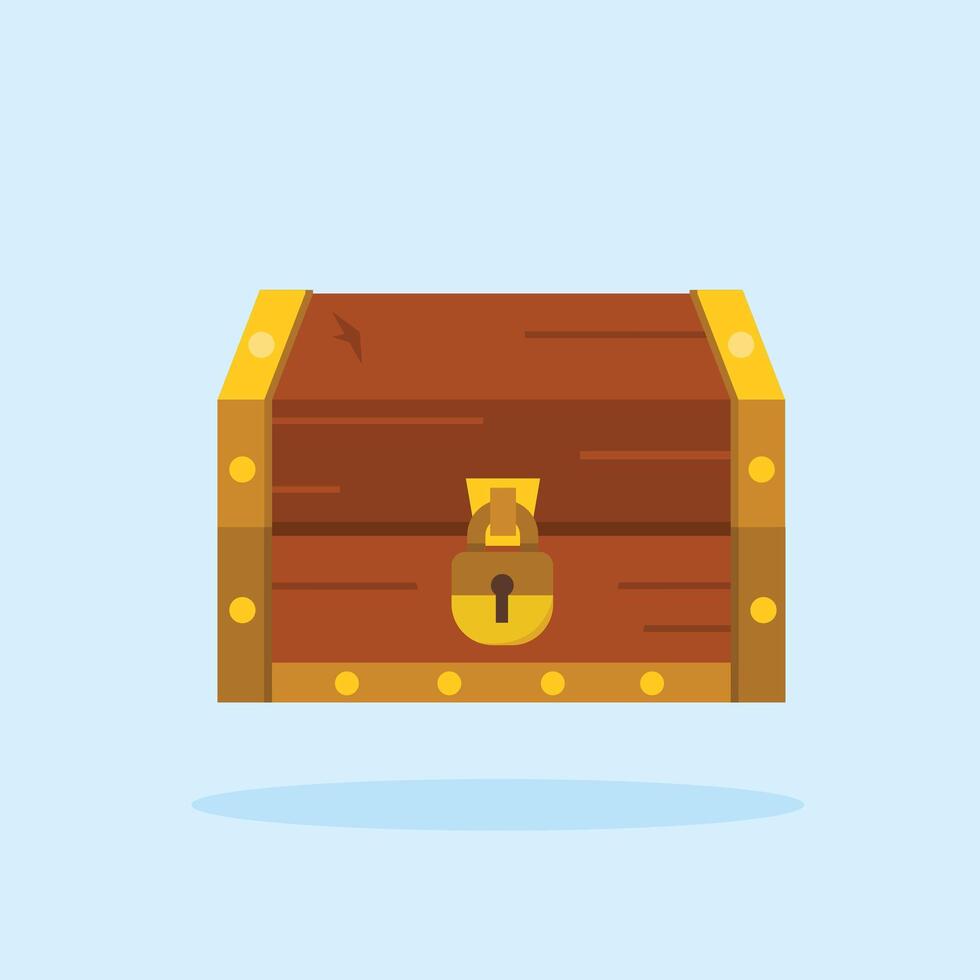 pirate treasure chest. adventure coin box illustration. suitable for poster and web icon use vector