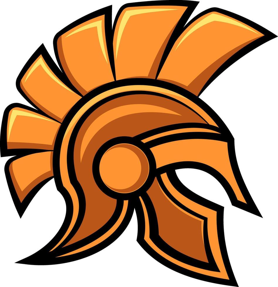 Illustration of warrior helmet - Detailed art of a dark bronze Spartan helmet vector