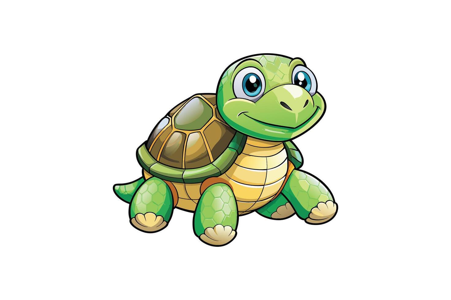 A Plush Turtle with a shell style with whit vector