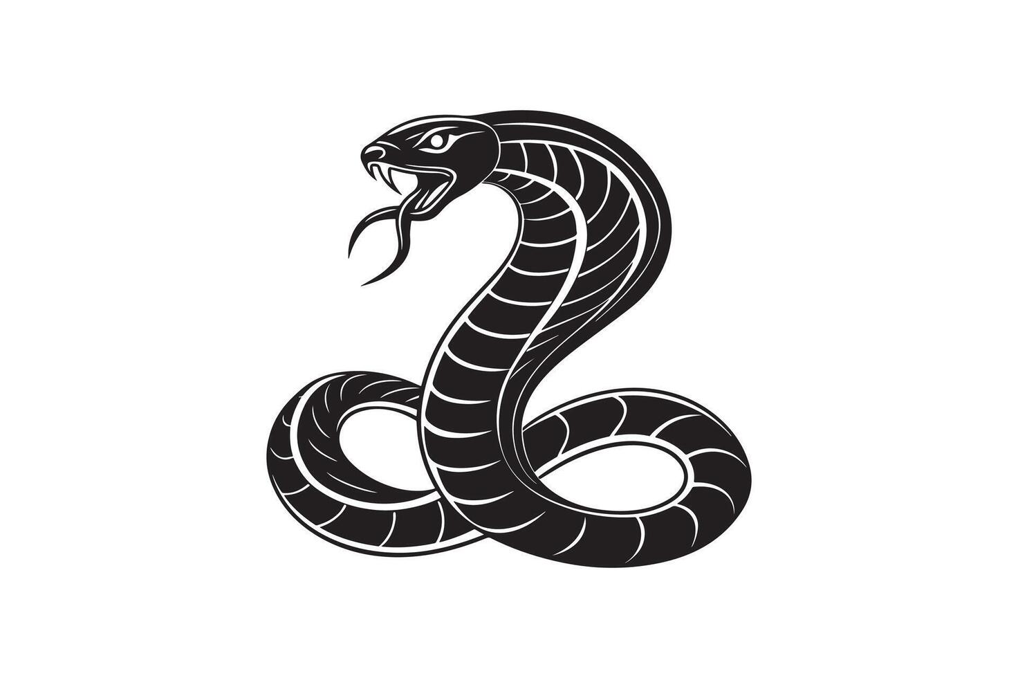 Snake Silhouette Style With White Background vector