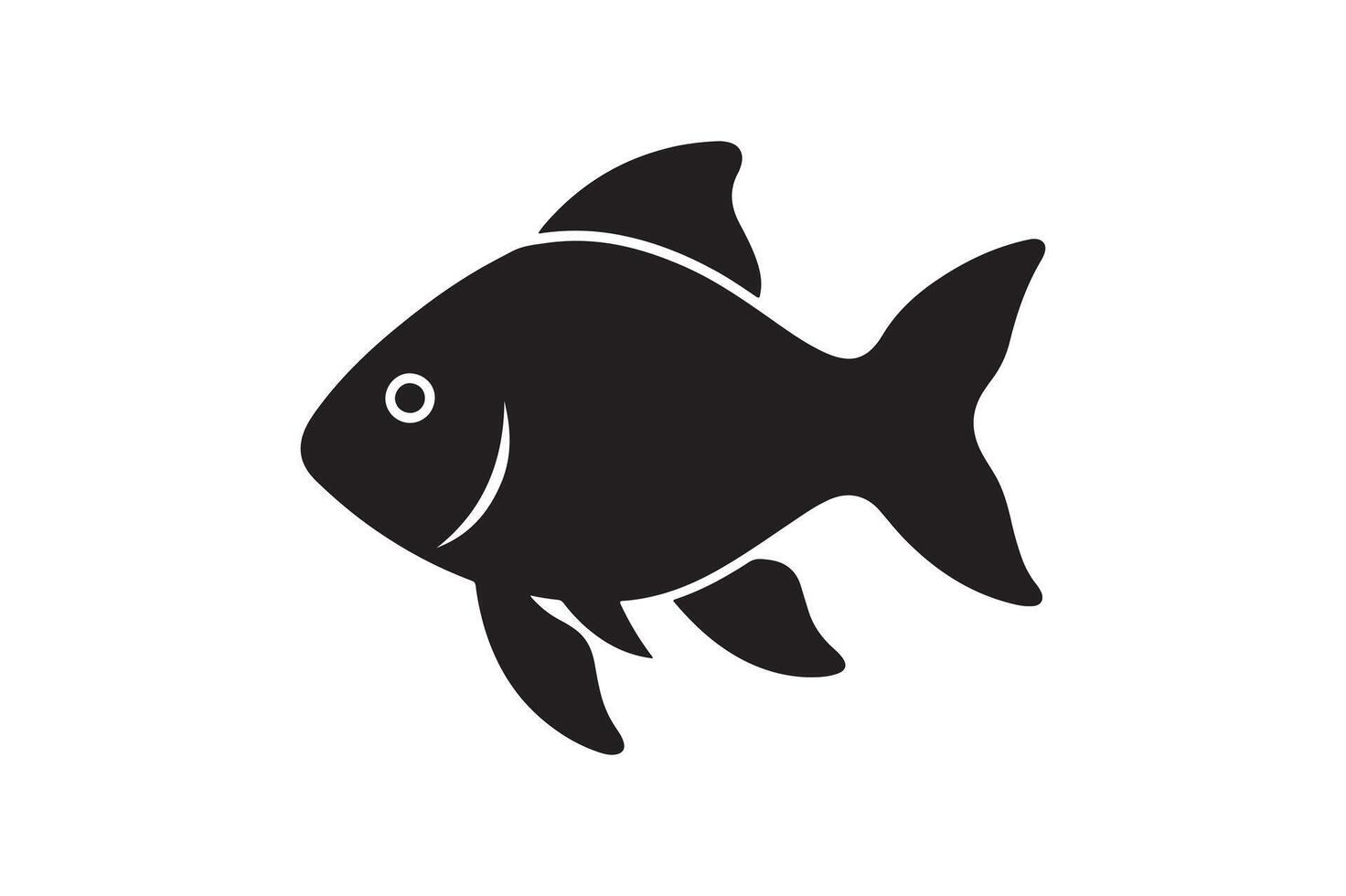 Fish Silhouette Style with white background vector
