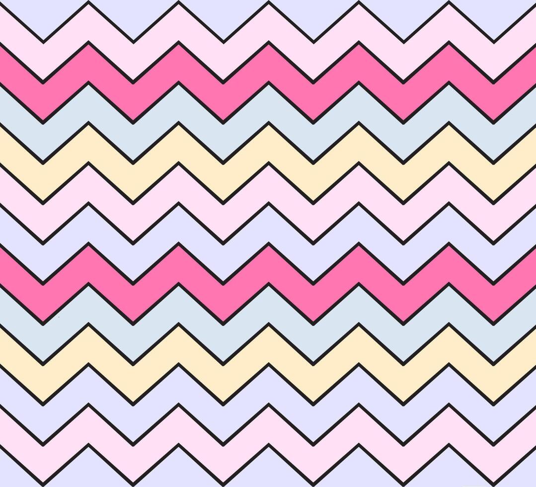 colorful hand-drawn kid's chevron pattern. colorful zigzag pattern. vector