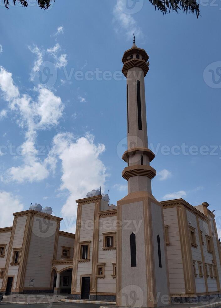 a large mosque with a tall tower in the middle photo