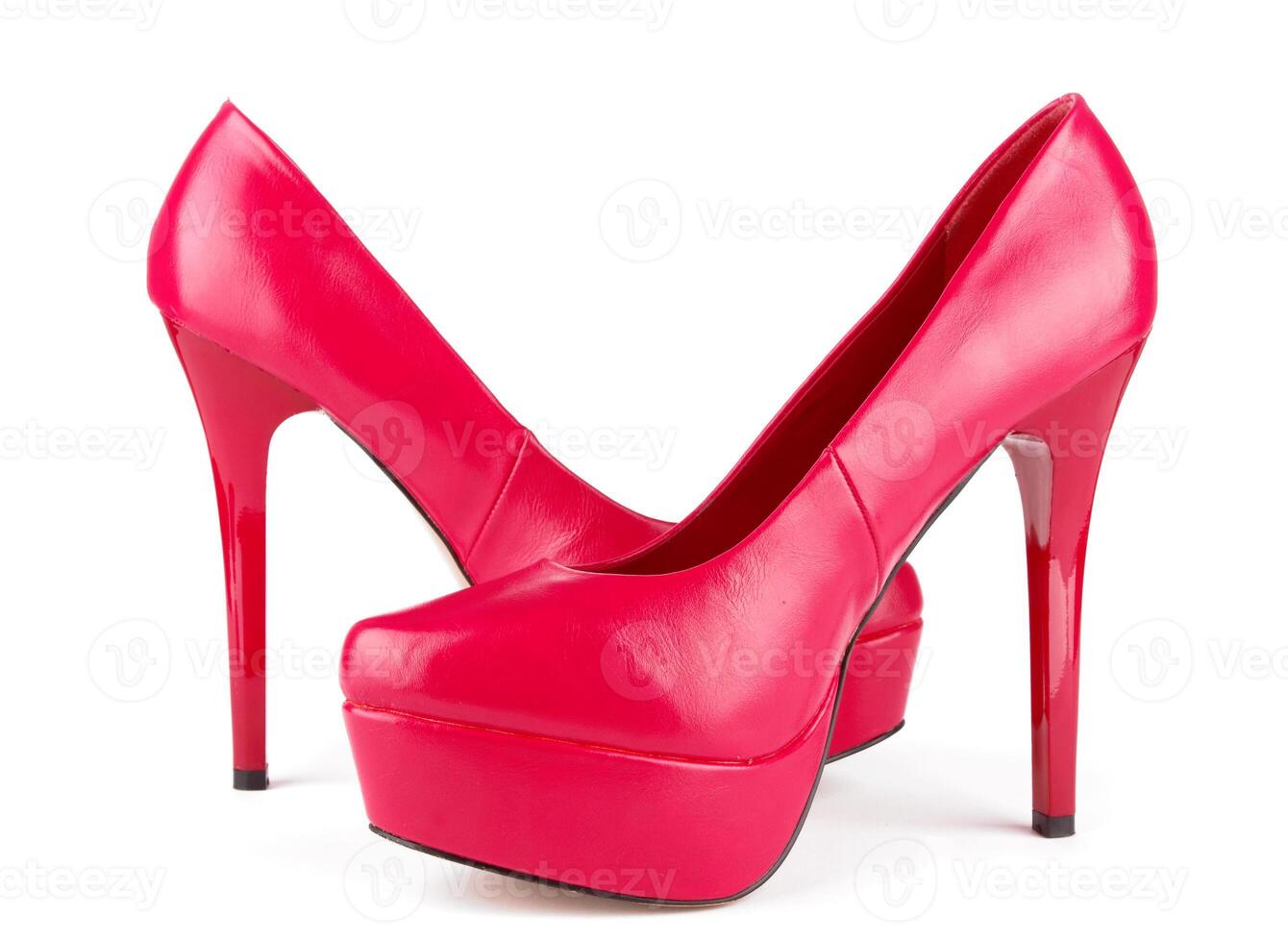 Red shoes on white photo