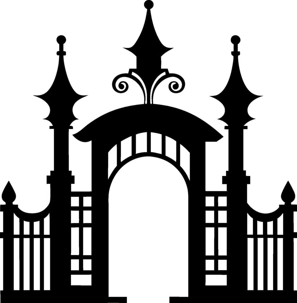 A Gate design silhouette design vector