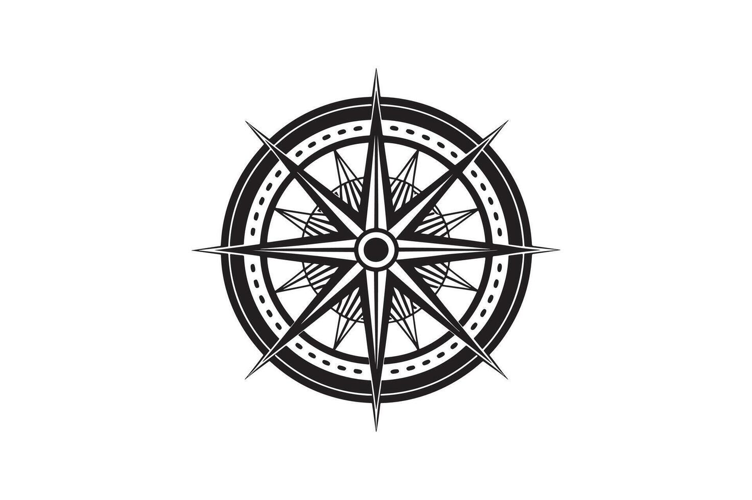 Compass Icons Silhouette Style With White Background vector