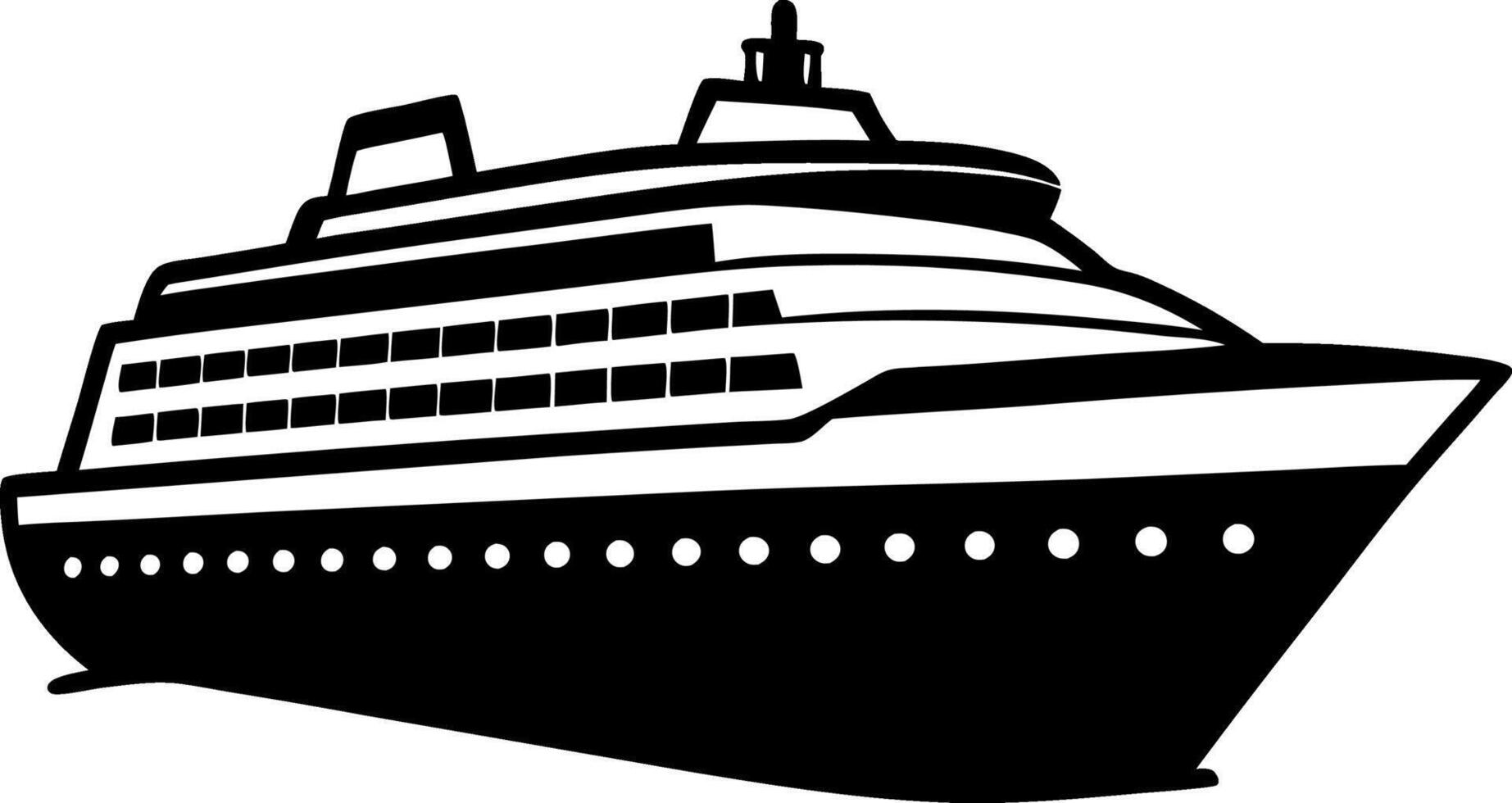 Cruise Ship Logo Black Icon vector